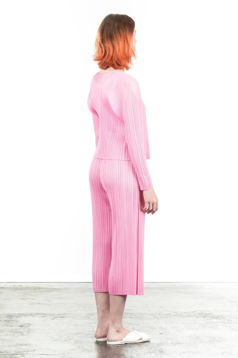 Pleats Please Issey Miyake Damen Plissee Cardigan pink