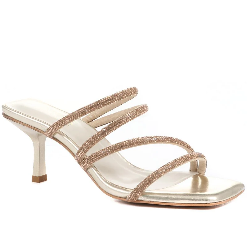 Bertilla Diamante Heeled Mules - BERTILLA / 323 167 - Gold