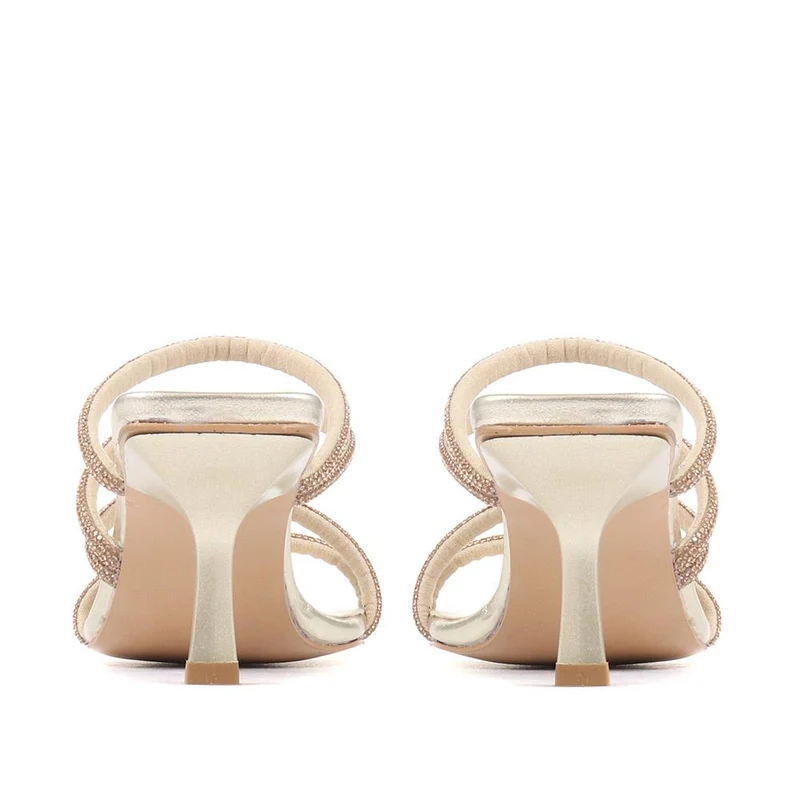 Bertilla Diamante Heeled Mules - BERTILLA / 323 167 - Gold