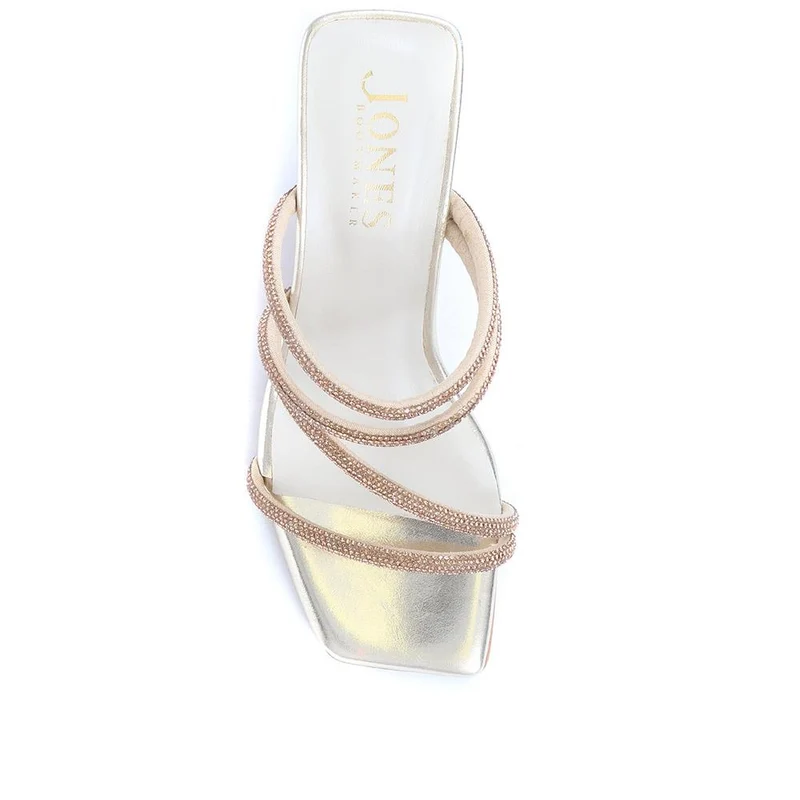 Bertilla Diamante Heeled Mules - BERTILLA / 323 167 - Gold