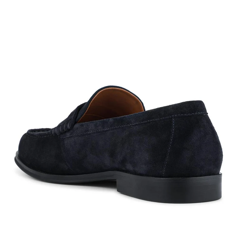 Quadir Slip On Leather Penny Loafers - QUADIR / 328 620 - Navy Suede