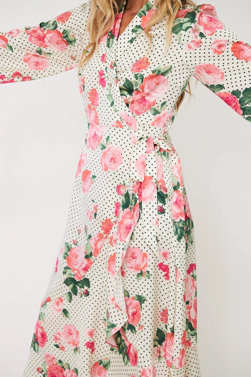 Cras - Lara Dress C489 - Polka Rose