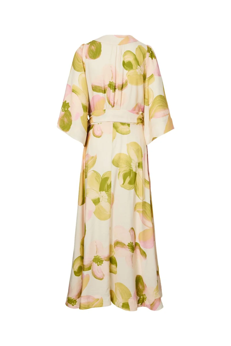 YAS - Yasmarga 3/4 Wrap Long Dress - 4966646 Pristine Marga Aop