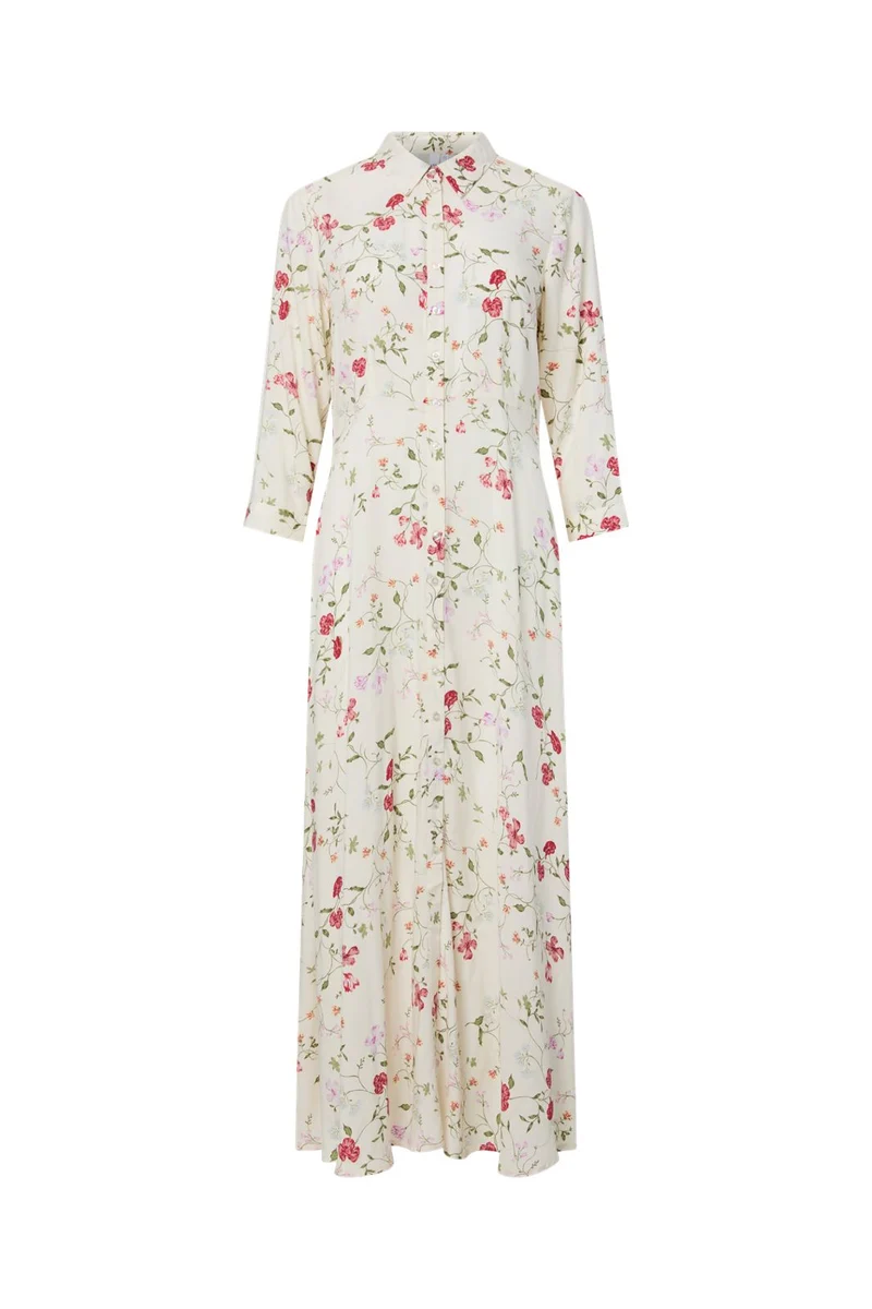 YAS - Yassavanna Long Shirt Dress - 4971139 Pristine Botalia