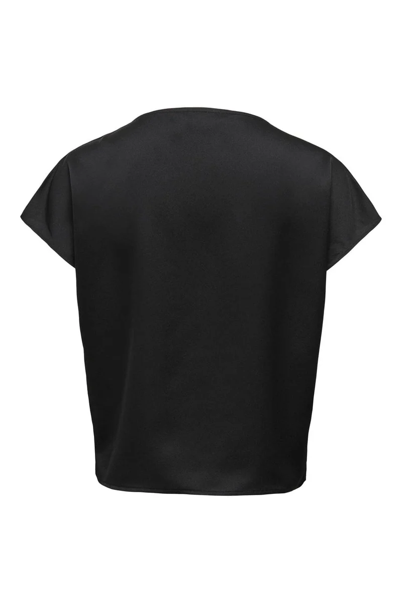 Only - Onlfaraya S/L Button Lace Satin Top - 5080595 Black