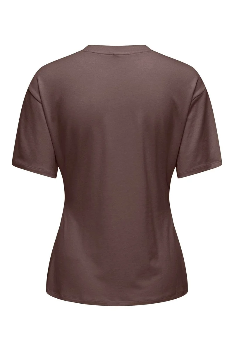 Only - Onlceline S/S Button Top Ff - 5081360 Chocolate Martini Light Gold Button