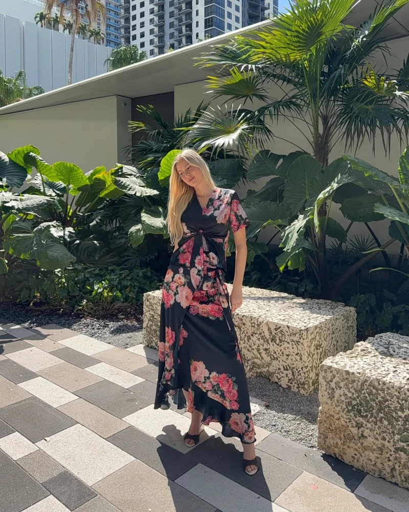 Karmamia - Faye Dress 2384 - Fiori Noir
