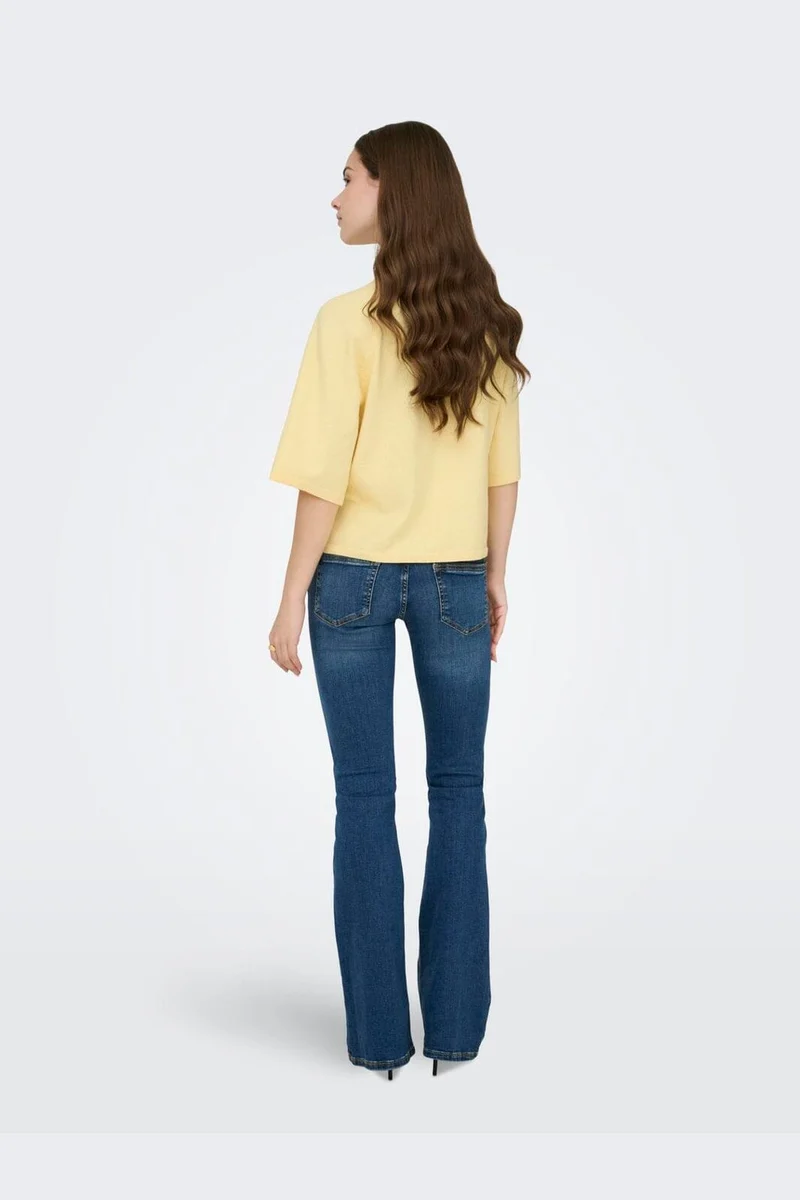 Only - Onlloyal 2/4 O-Neck Knt - 4979625 Sunlight Melange
