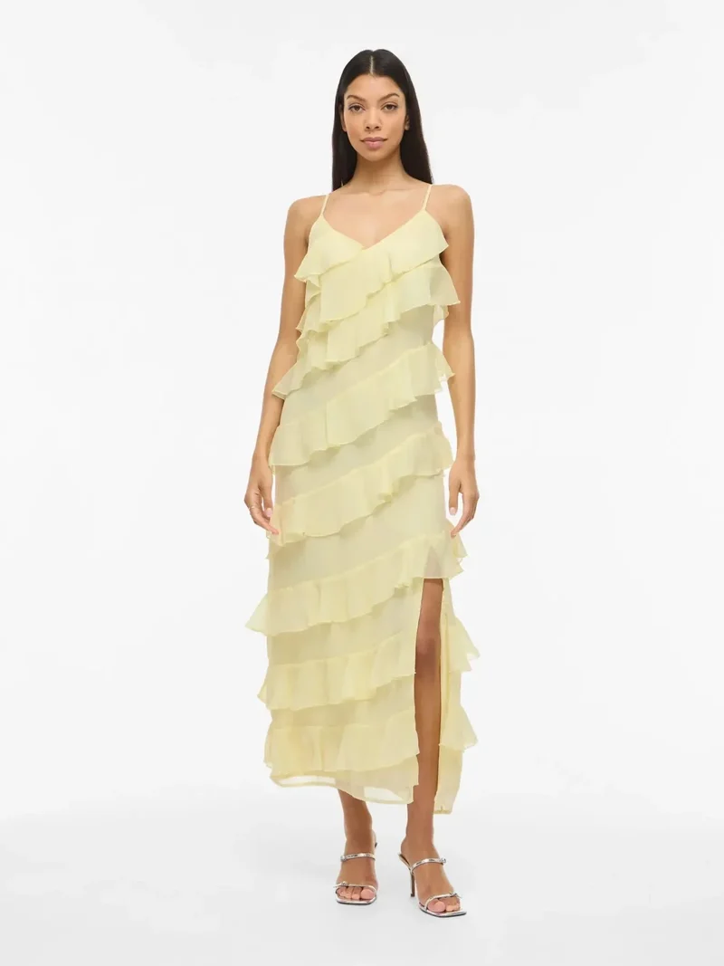 Vila - Viluna Strap Ankle Dress Noos/Dc - 5005151 Pastel Yellow