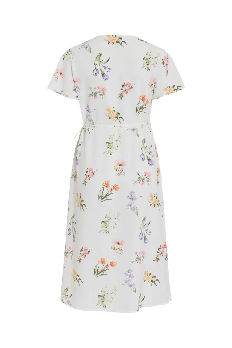 Vila - Vilovie S/S Wrap Midi Dress - 4777771 Snow White Fir