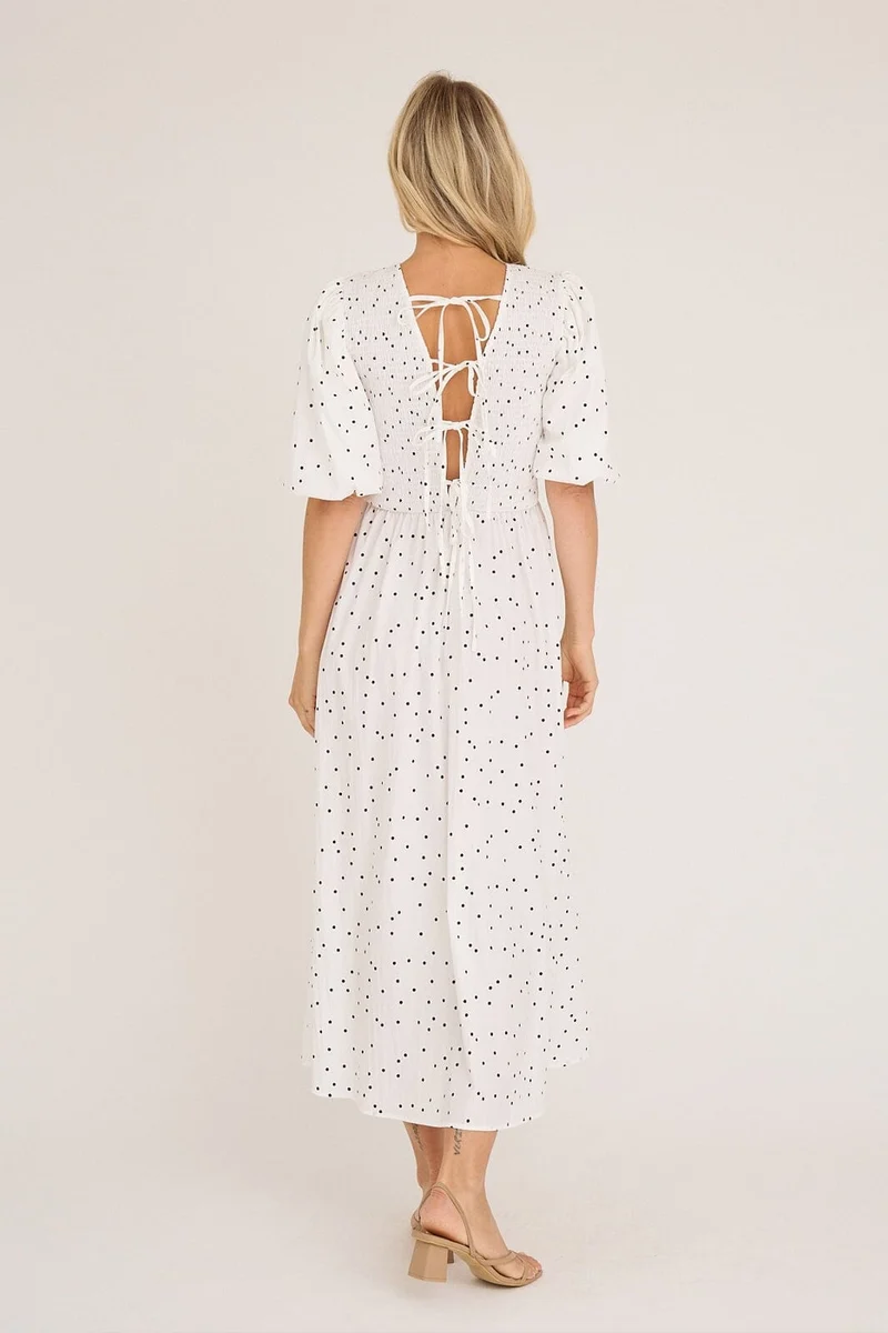 A-View - Tabita Dot Dress AV8164 - 019 - White With Black Dots