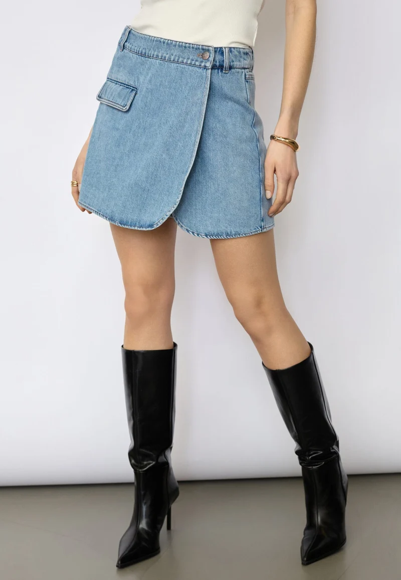 Co´Couture - Asjacc Wrap Denim Skort 44020 - 552 - Denim Blue