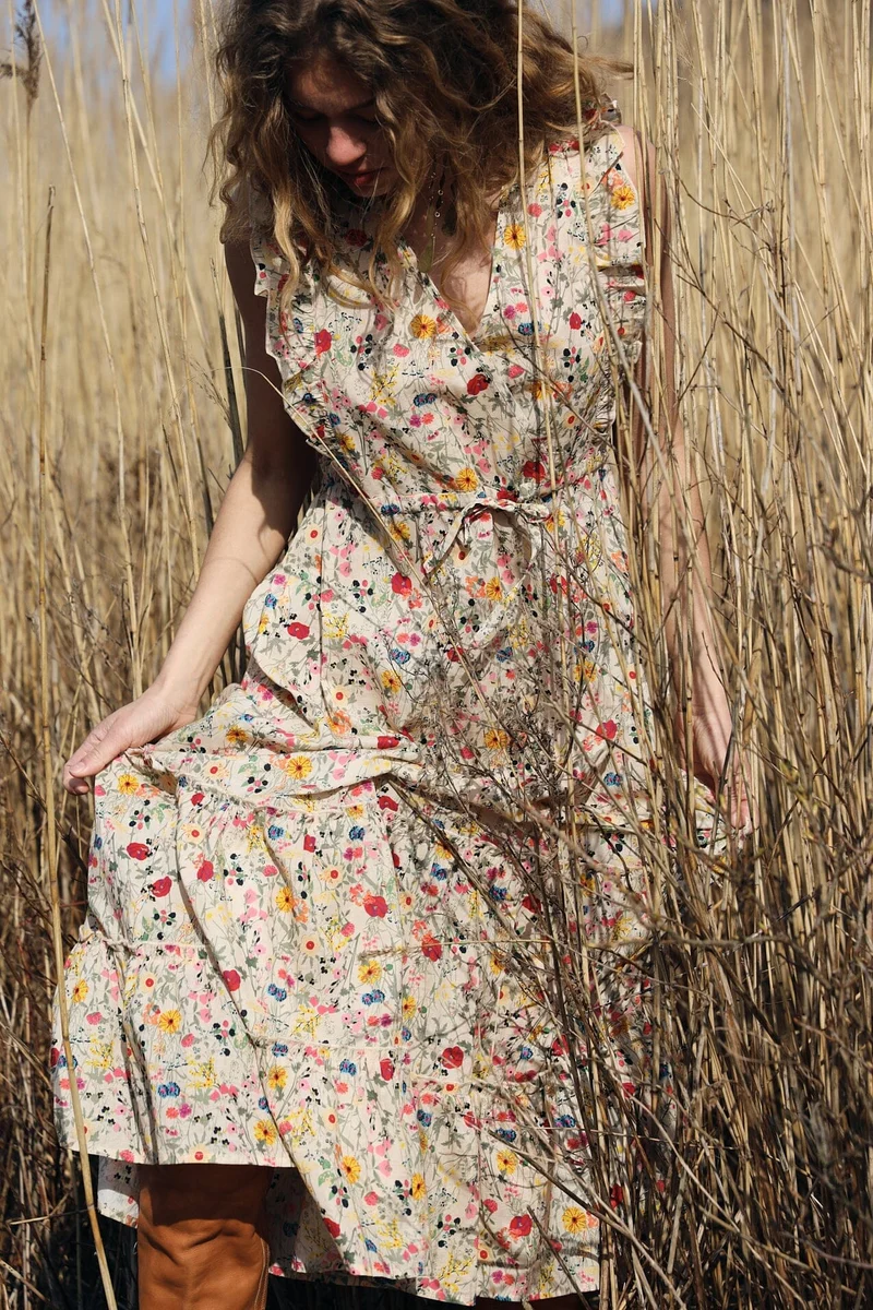 Lollys Laundry - Samoll Midi Dress Sl26241-3006 - 74 Flower Print