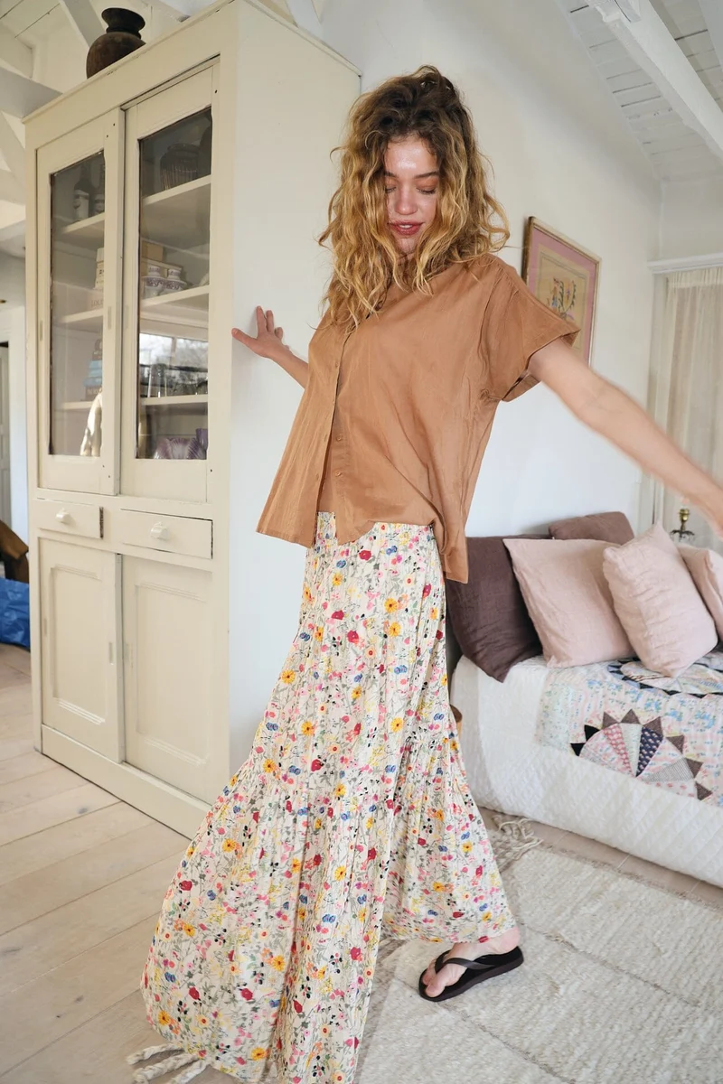 Lollys Laundry - Sunsetll Maxi Skirt26241-2006 - 74 Flower Print