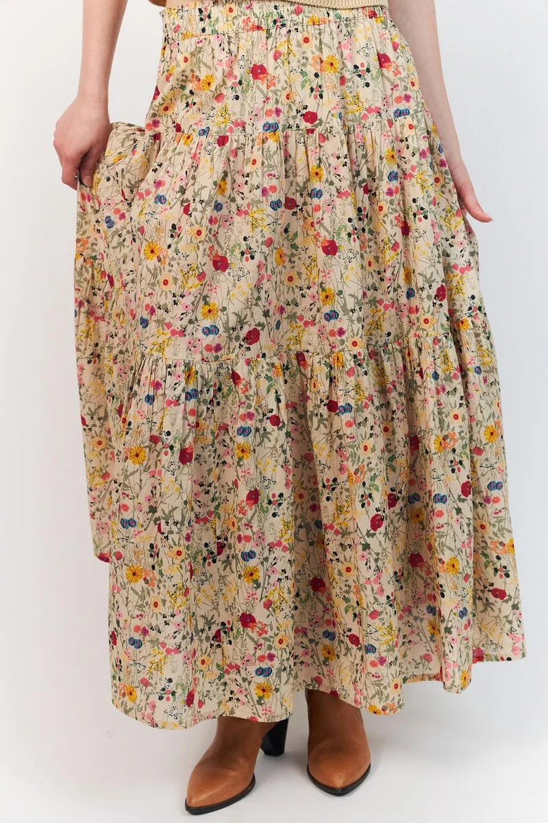 Lollys Laundry - Sunsetll Maxi Skirt26241-2006 - 74 Flower Print