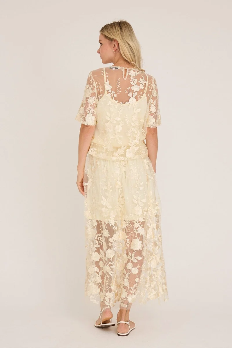 A-View - Fuschia Skirt AV4624 - 069 - Pale Yellow
