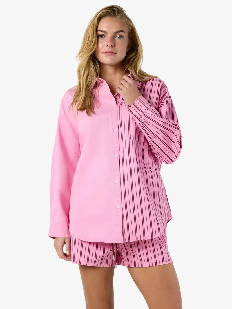 Noisy May - Nmkatri L/S Oversized Shirt Color - 5072656 Begonia Pink