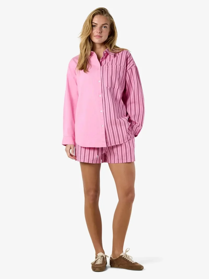 Noisy May - Nmkatri L/S Oversized Shirt Color - 5072656 Begonia Pink