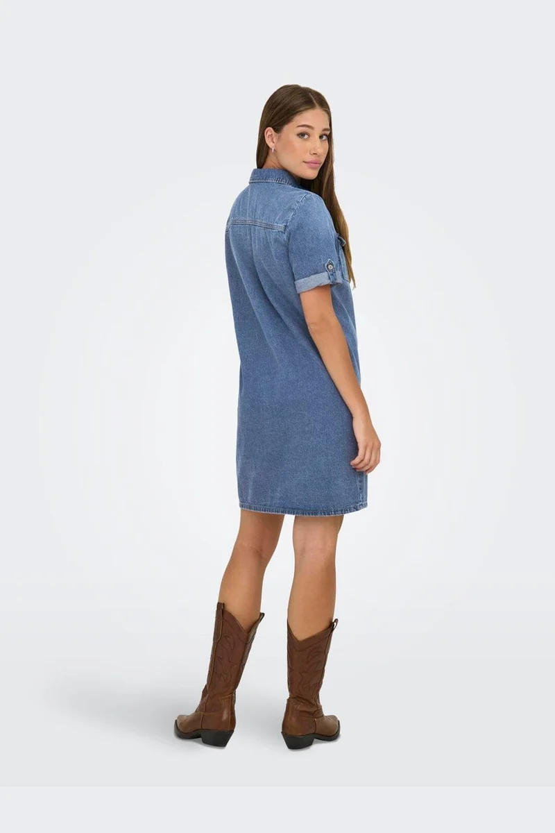 Only - Onllisa S/S Dress Gua - 4806216 Medium Blue Denim