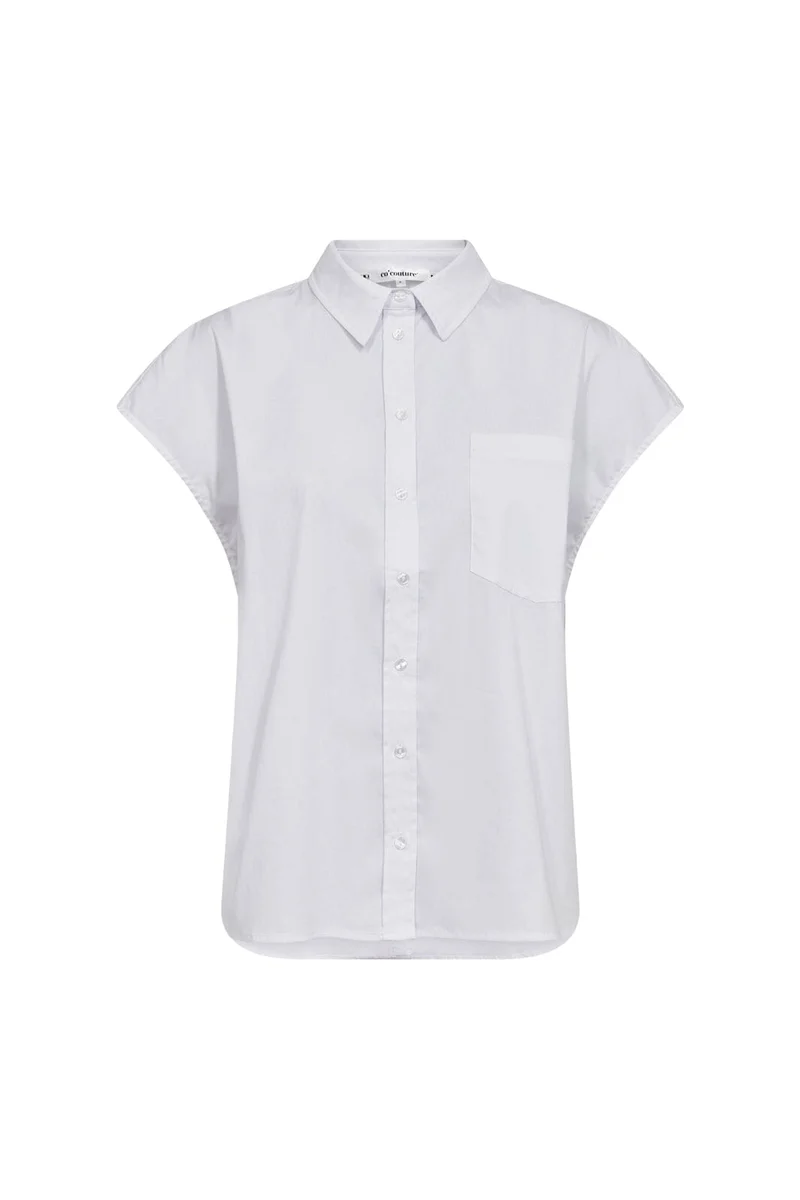 Co´Couture - Elaracc Slit Back Ss Shirt 45142 - 4000 - White