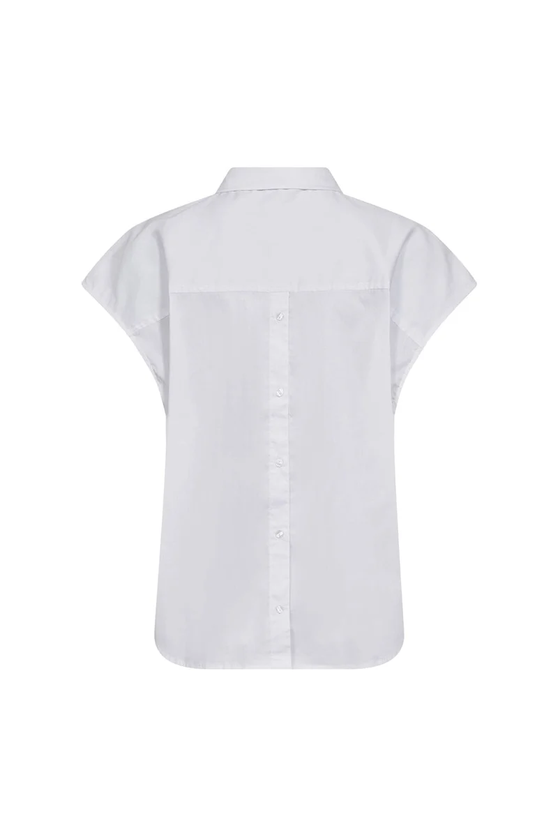 Co´Couture - Elaracc Slit Back Ss Shirt 45142 - 4000 - White