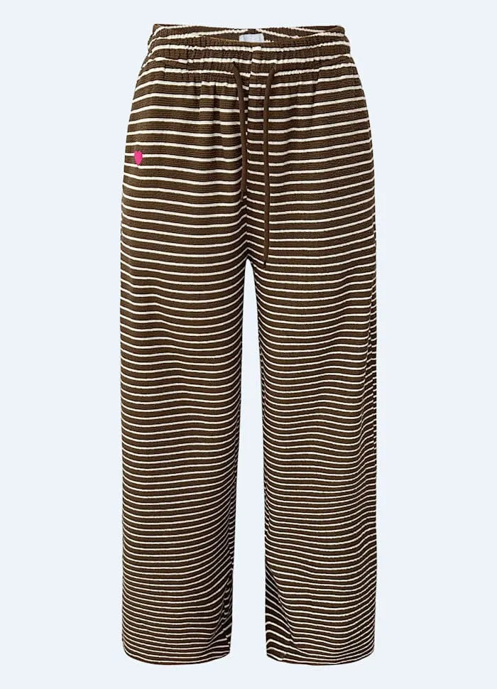 Liberte - Sus-Wide-Pants 22314 - Brown Creme Stripe