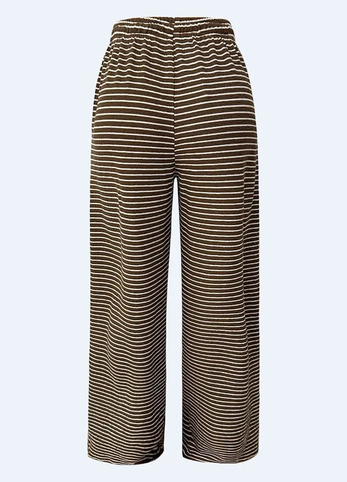 Liberte - Sus-Wide-Pants 22314 - Brown Creme Stripe