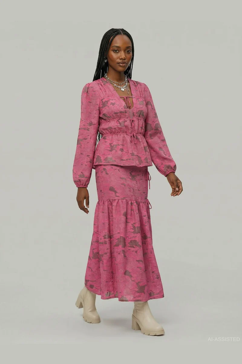 Hypedrop - Hdbriar Long Tie Skirt 32000626 - 5153029 - Fandango Pink