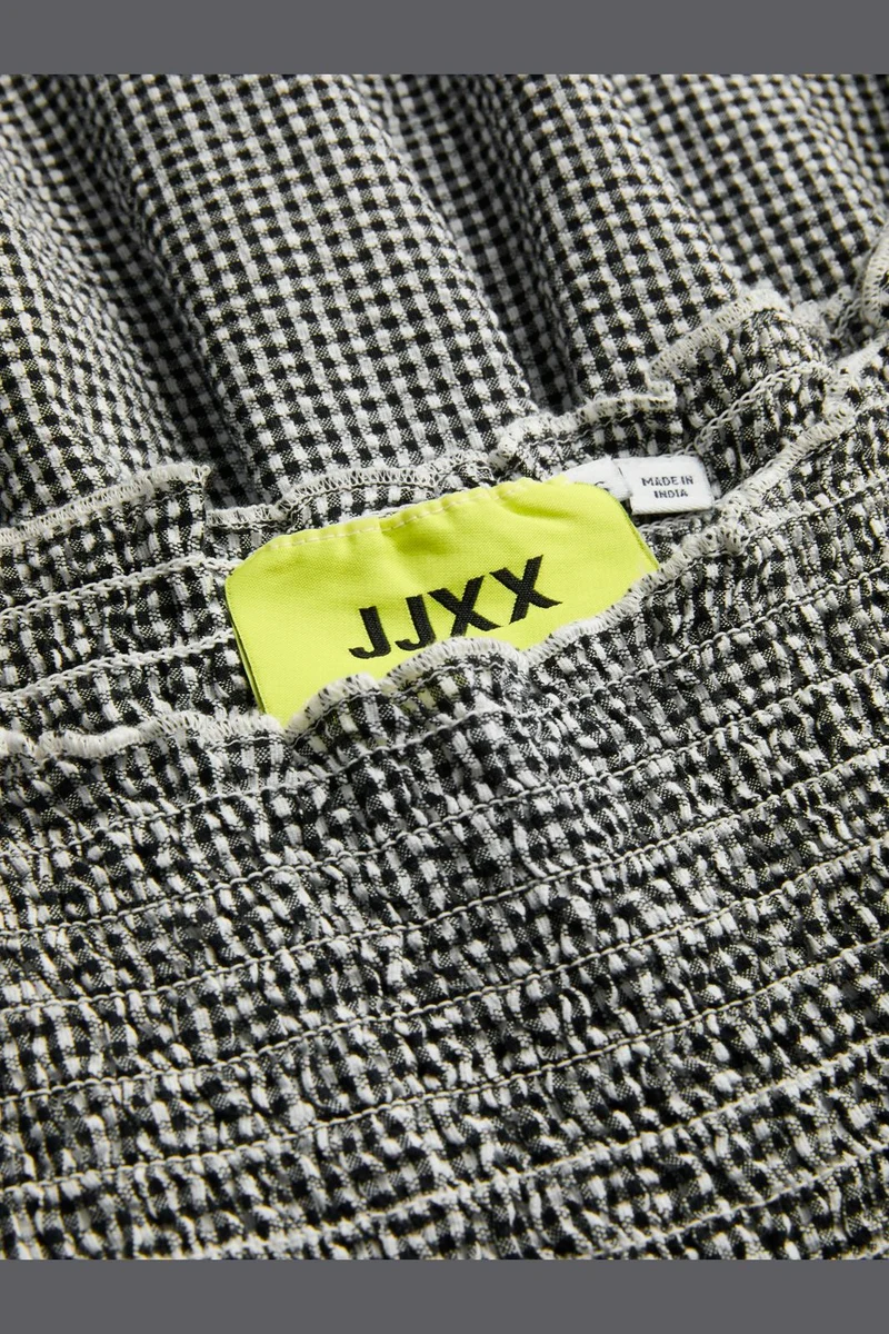 Jjxx - Jxzoe Seersucker Ss Smock Dress - 4984824 Black Blanc De Blanc