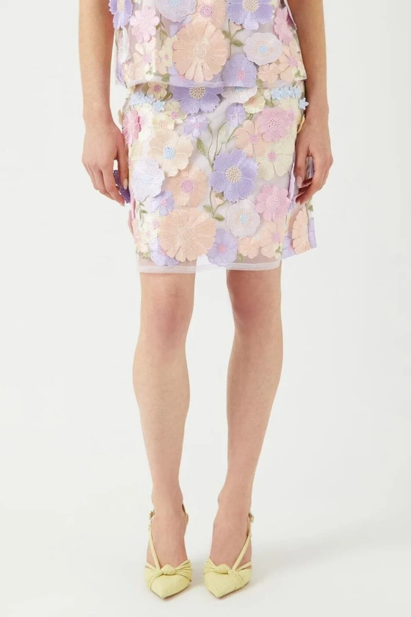 YAS - Yasflowering Skirt - 4886954 Lavendula Pastel Flowers