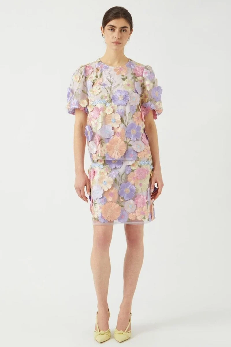 YAS - Yasflowering Skirt - 4886954 Lavendula Pastel Flowers