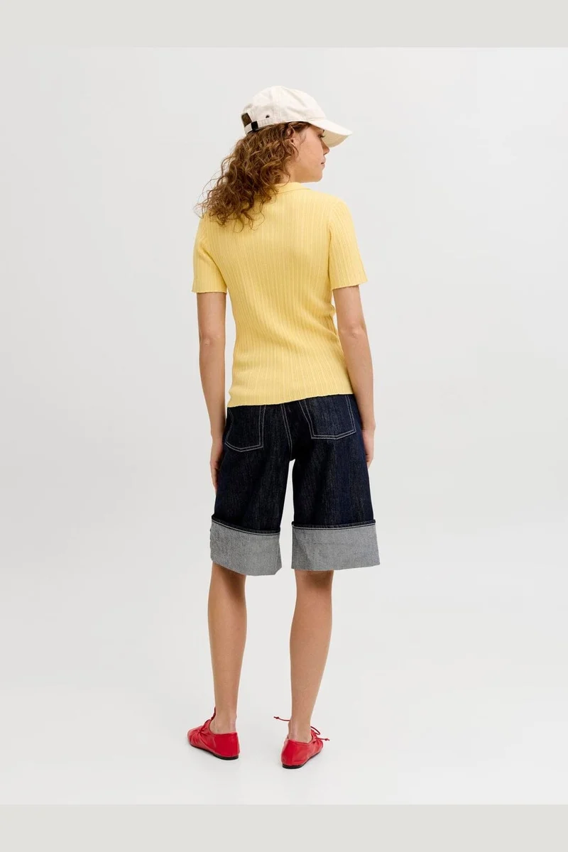 Jjxx - Jxhadley Tight Ss Polo Knit - 4916146 Sunlight