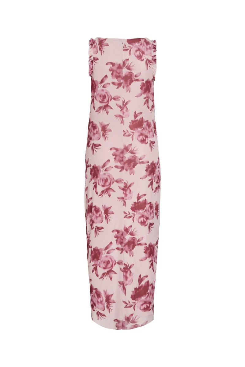 Vila - Virikke S/L Ankle Dress/1/Ka - 5003313 Cherry Blossom Dark Flower