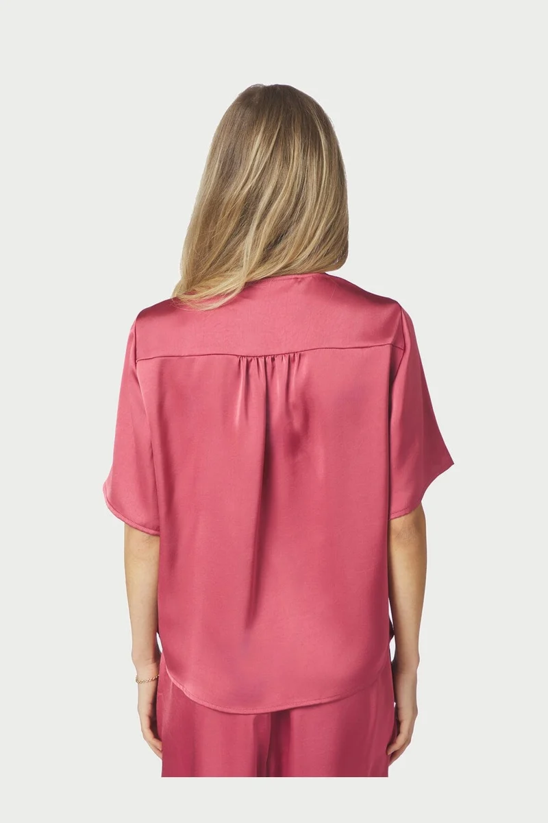 Neo Noir - Casadia Heavy Sateen Blouse 165695 - 430 - Cherry Pink