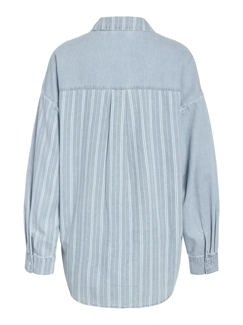 Noisy May - Nmkatri L/S Oversized Shirt Bs006Lb - 4943917 Medium Blue Denim