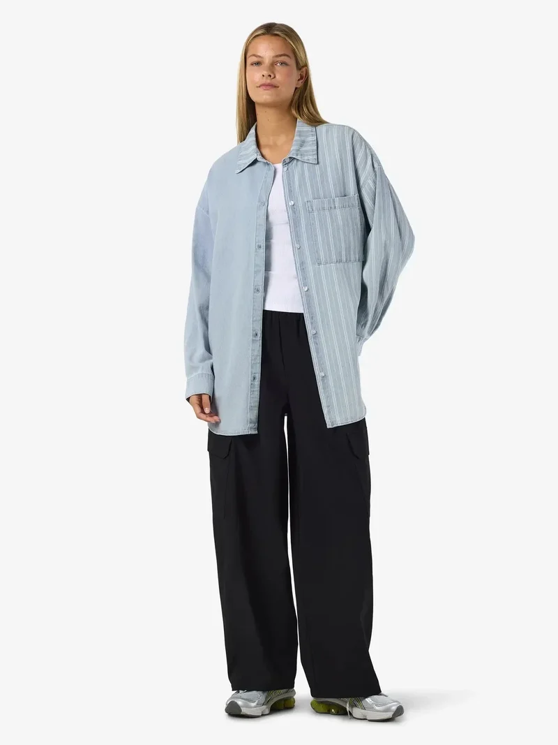 Noisy May - Nmkatri L/S Oversized Shirt Bs006Lb - 4943917 Medium Blue Denim