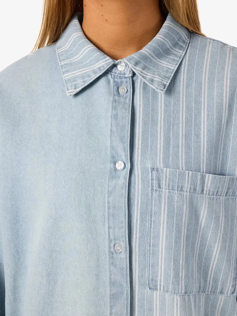 Noisy May - Nmkatri L/S Oversized Shirt Bs006Lb - 4943917 Medium Blue Denim