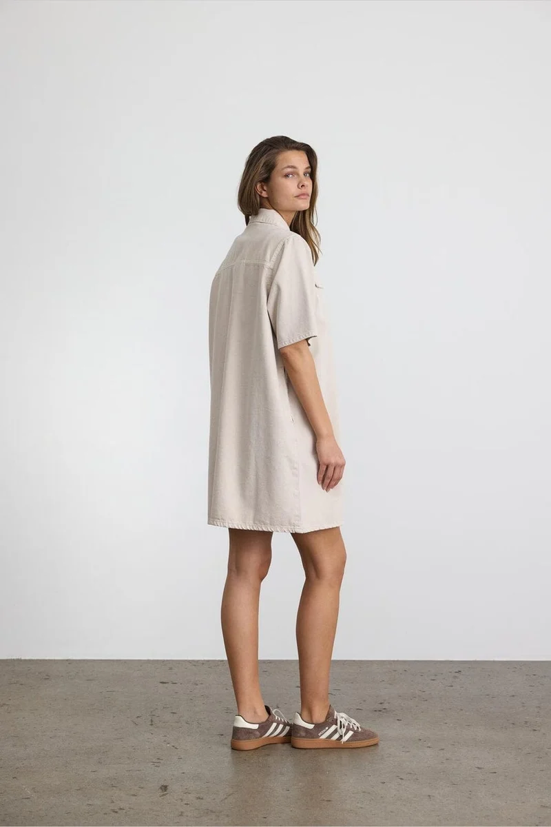 Noisy May - Nmindie S/S Short Dress Color Box - 4931415 Pumice Stone