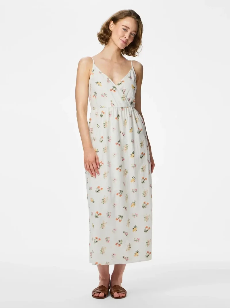 Pieces - Pcemma Strap Ankle Dress - 4904225 Bright White Flower