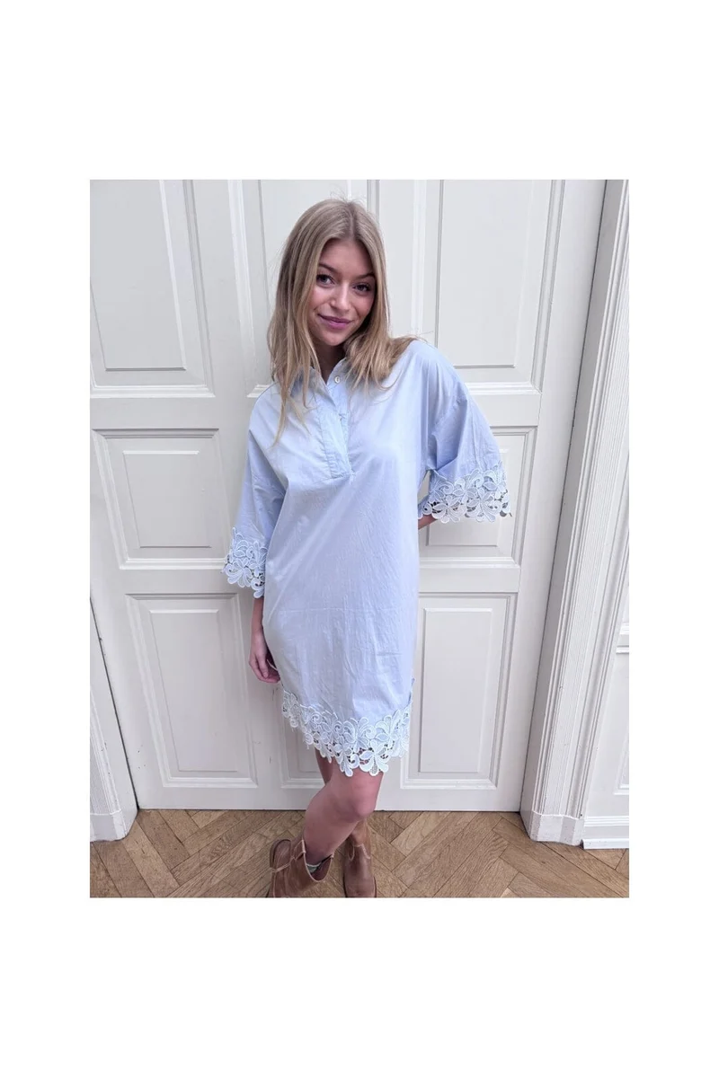 Continue - Klara Embrodery Dress 15188 - Light Blue