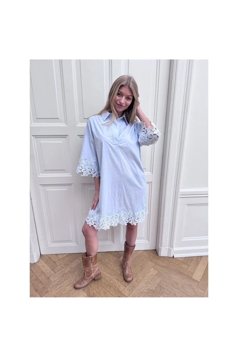 Continue - Klara Embrodery Dress 15188 - Light Blue