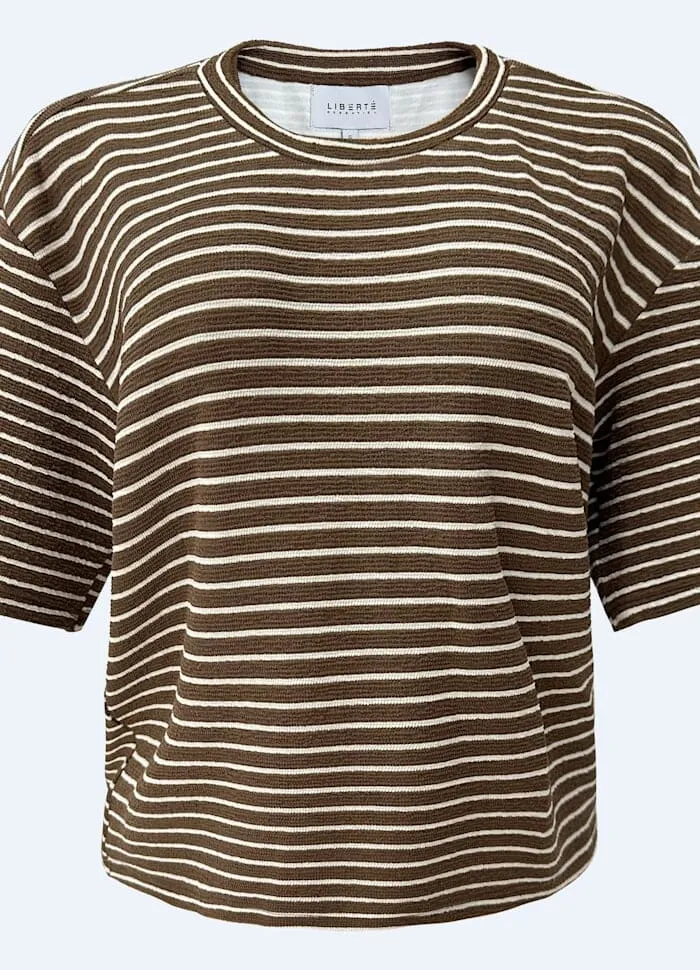 Liberte - Sus Tshirt 22356 - Brown Creme Stripe