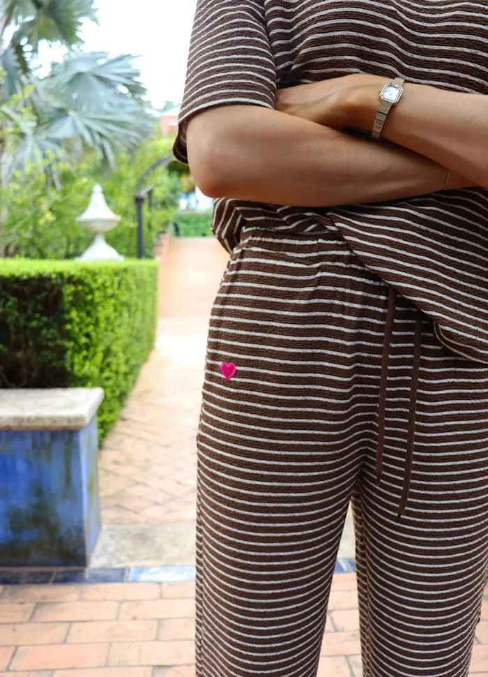 Liberte - Sus Tshirt 22356 - Brown Creme Stripe