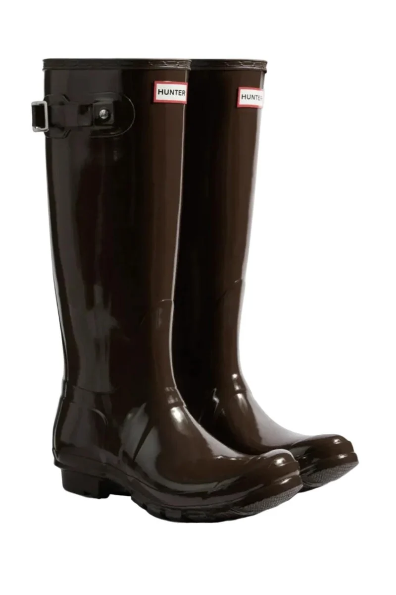 Hunter - Womens Original Tall Gloss Boot Wft1000rglcb - Chocolate Brown