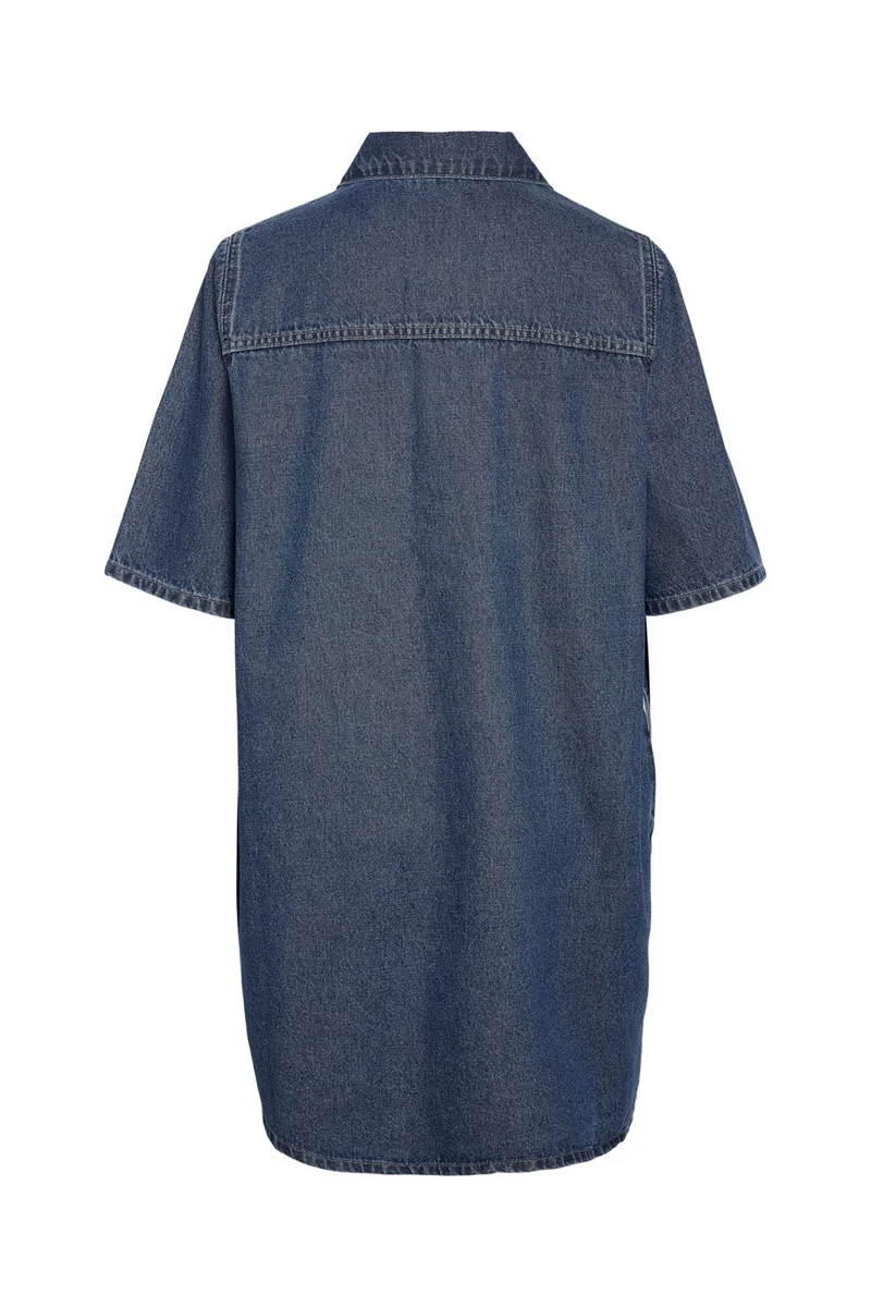 Noisy May - Nmindie S/S Short Dress Az426Mb - 4914585 Medium Blue Denim