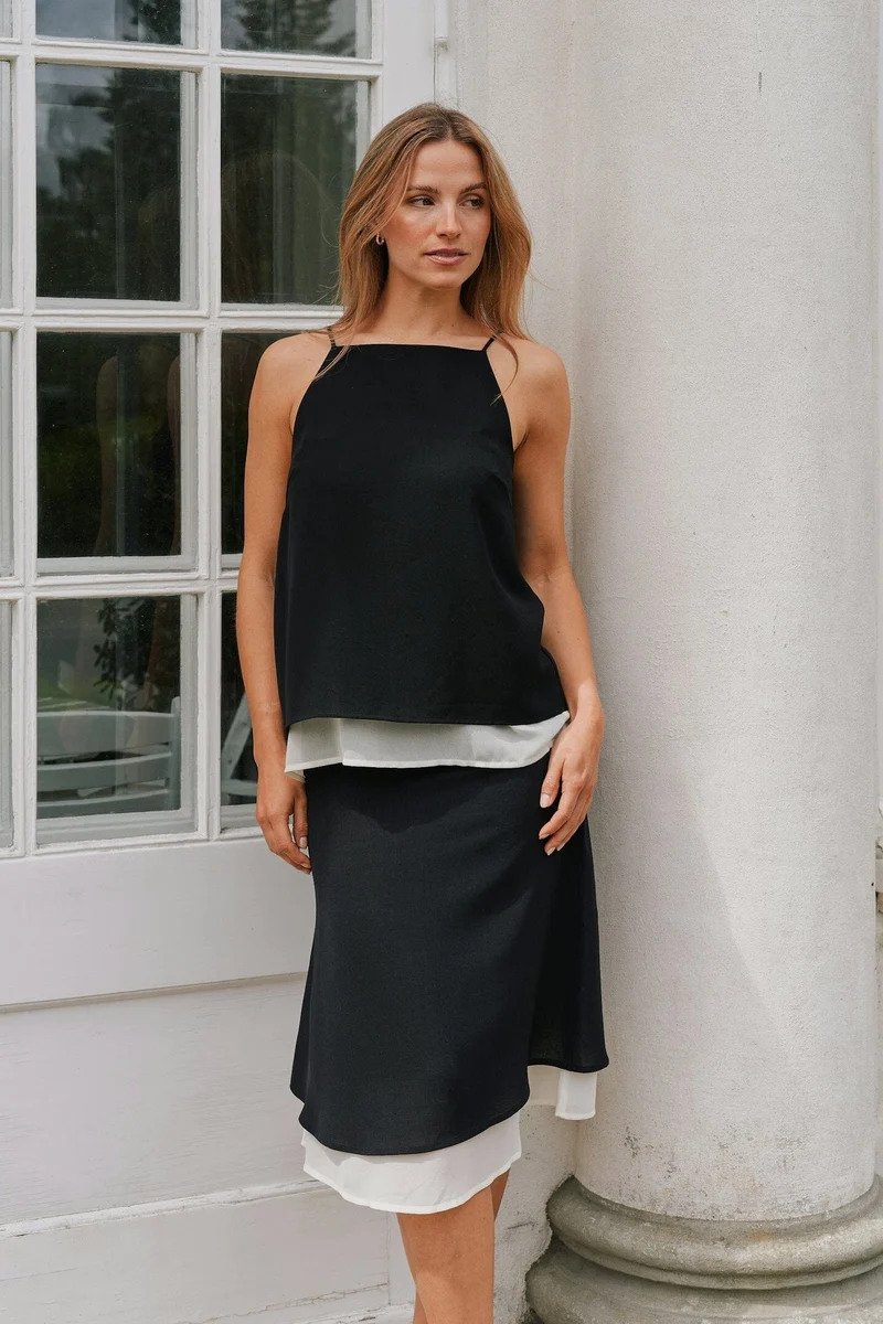 Neo Noir - Elinor Chiffon Skirt 168109 - 100 - Black