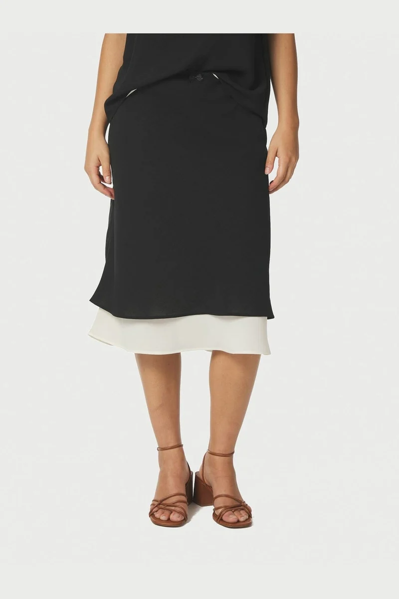 Neo Noir - Elinor Chiffon Skirt 168109 - 100 - Black