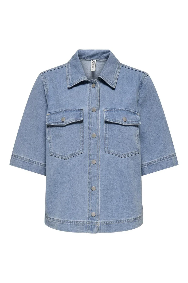 Only - Onlbelle S/S Shirt Gua 15347084 - 4774524 - Light Blue Denim