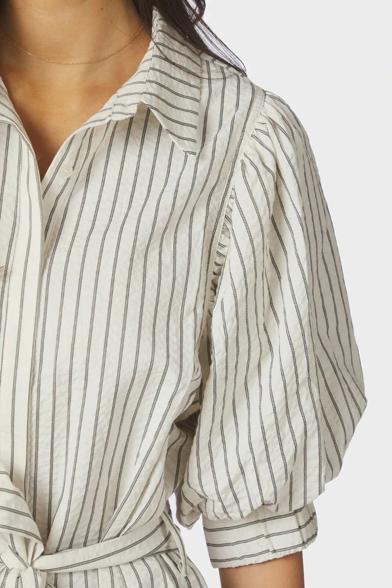 Neo Noir - Serene Slim Stripe Dress 168963 - 121 - Off White