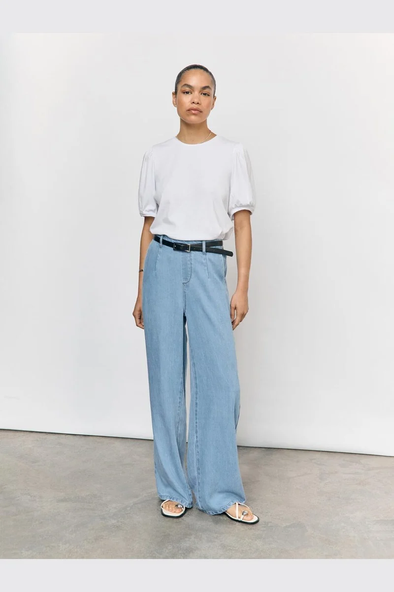 Object - Objframe Lisa Wide Pant - 4673156 Light Blue Denim